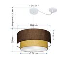 Lustre Pendente Cilíndrico Com Desvio Café E Palha Mj-4368 Pa