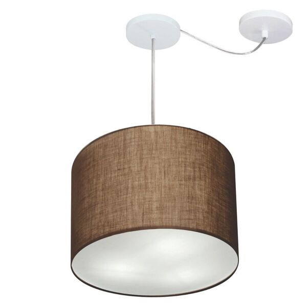 Lustre Pendente Cilíndrico Com Desvio Café Mj-4258 Para Mesa