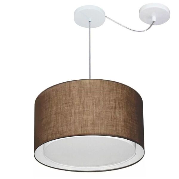 Lustre Pendente Cilíndrico Com Desvio Café Mj-4310 Para Mesa