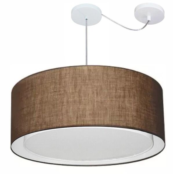 Lustre Pendente Cilíndrico Com Desvio Café Mj-4311 Para Mesa
