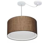 Lustre Pendente Cilíndrico Com Desvio Café Mj-4313 Para Mesa