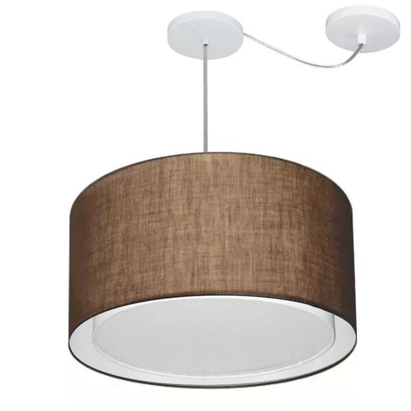 Lustre Pendente Cilíndrico Com Desvio Café Mj-4313 Para Mesa