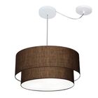 Lustre Pendente Cilíndrico Com Desvio Café Mj-4365 Para Mesa
