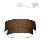 Lustre Pendente Cilíndrico Com Desvio Café Mj-4367 Para Mesa