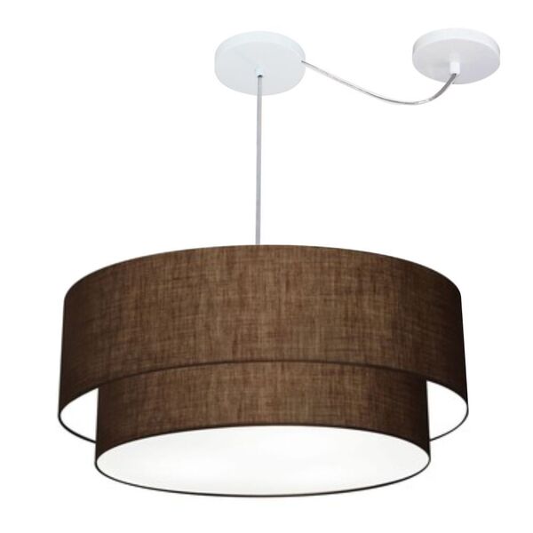 Lustre Pendente Cilíndrico Com Desvio Café Mj-4368 Para Mesa