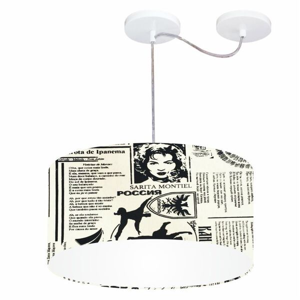 Lustre Pendente Cilíndrico Com Desvio De Centro Vivare Md-415