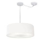 Lustre Pendente Cilíndrico Com Desvio Md-4222 Cúpula Em Tecid