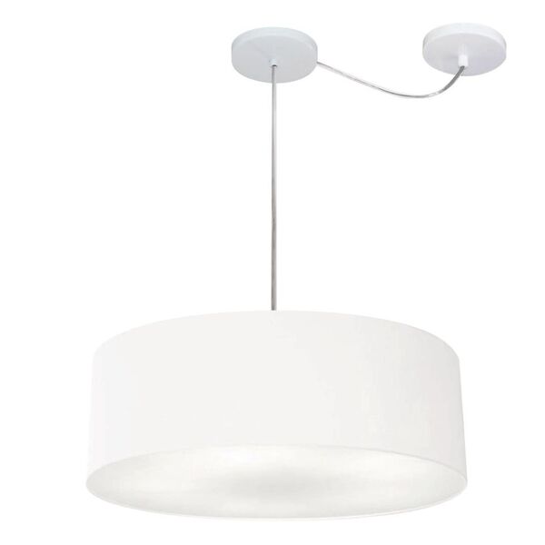 Lustre Pendente Cilíndrico Com Desvio Md-4222 Cúpula Em Tecid