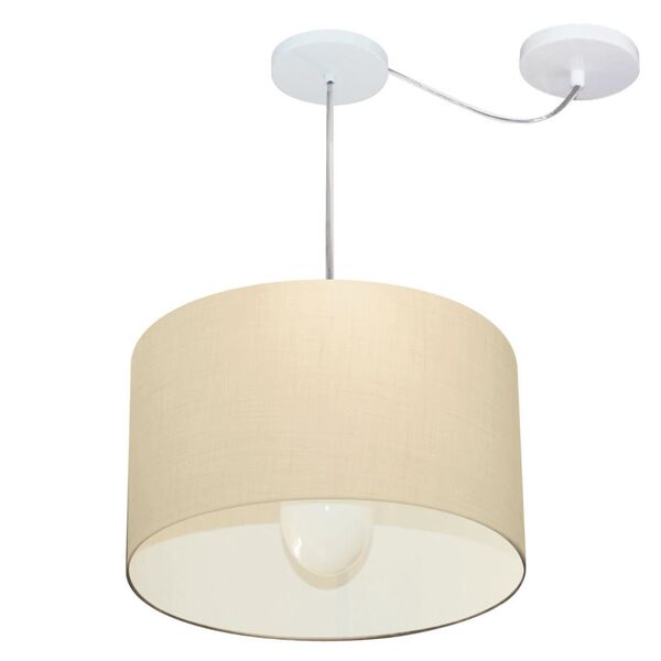 Lustre Pendente Cilíndrico Com Desvio Md-4226 Cúpula Em Tecid