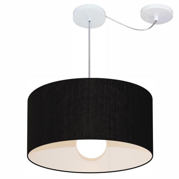 Lustre Pendente Cilíndrico Com Desvio Md-4230 Cúpula Em Tecid