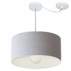 Lustre Pendente Cilíndrico Com Desvio Md-4230 Cúpula Em Tecid