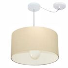 Lustre Pendente Cilíndrico Com Desvio Md-4231 Cúpula Em Tecid