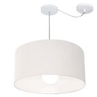 Lustre Pendente Cilíndrico Com Desvio Md-4233 Cúpula Em Tecid