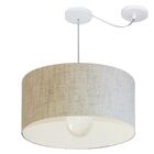 Lustre Pendente Cilíndrico Com Desvio Md-4233 Cúpula Em Tecid