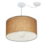 Lustre Pendente Cilíndrico Com Desvio Md-4234 Cúpula Em Tecid