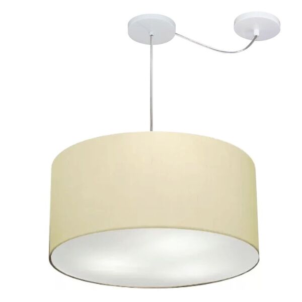 Lustre Pendente Cilíndrico Com Desvio Md-4236 Cúpula Em Tecid