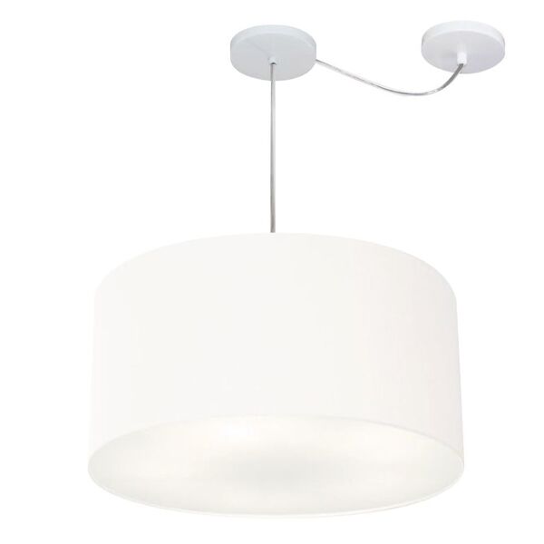 Lustre Pendente Cilíndrico Com Desvio Md-4238 Cúpula Em Tecid