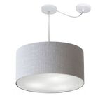 Lustre Pendente Cilíndrico Com Desvio Md-4238 Cúpula Em Tecid
