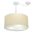 Lustre Pendente Cilíndrico Com Desvio Md-4251 Cúpula Em Tecid