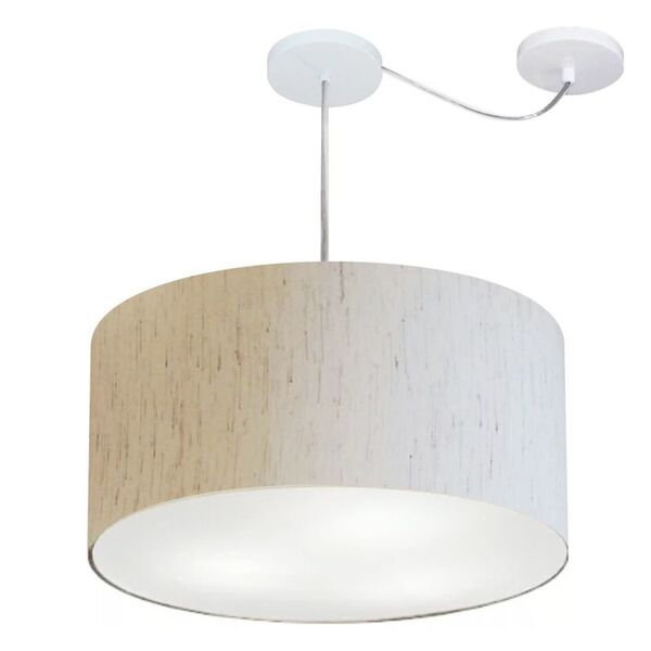 Lustre Pendente Cilíndrico Com Desvio Md-4251 Cúpula Em Tecid