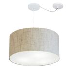 Lustre Pendente Cilíndrico Com Desvio Md-4253 Cúpula Em Tecid