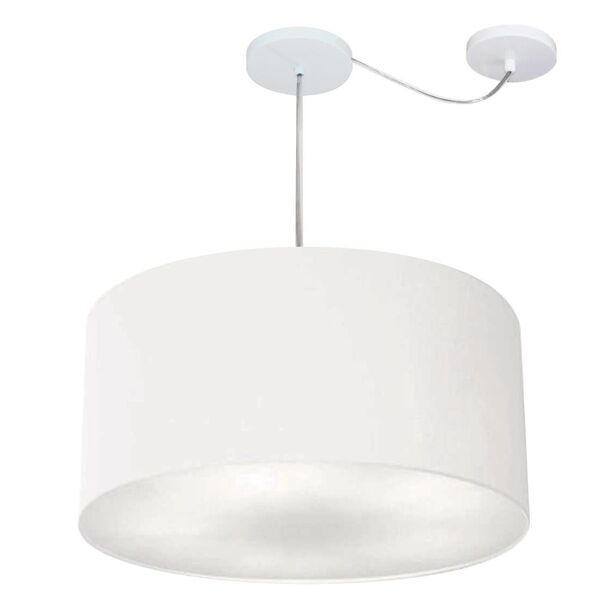 Lustre Pendente Cilíndrico Com Desvio Md-4253 Cúpula Em Tecid