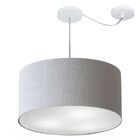 Lustre Pendente Cilíndrico Com Desvio Md-4261 Cúpula Em Tecid