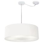 Lustre Pendente Cilíndrico Com Desvio Md-4262 Cúpula Em Tecid