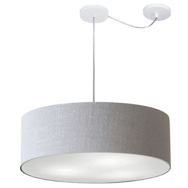 Lustre Pendente Cilíndrico Com Desvio Md-4262 Cúpula Em Tecid
