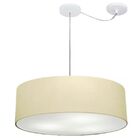 Lustre Pendente Cilíndrico Com Desvio Md-4262 Cúpula Em Tecid