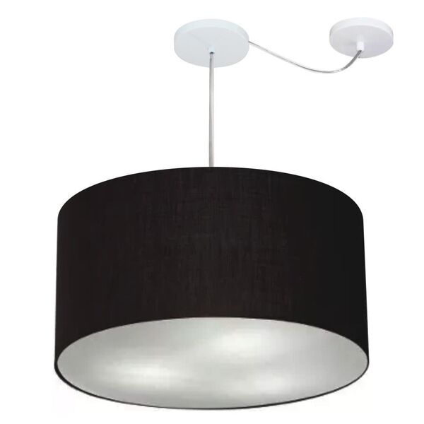 Lustre Pendente Cilíndrico Com Desvio Md-4264 Cúpula Em Tecid