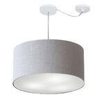 Lustre Pendente Cilíndrico Com Desvio Md-4264 Cúpula Em Tecid