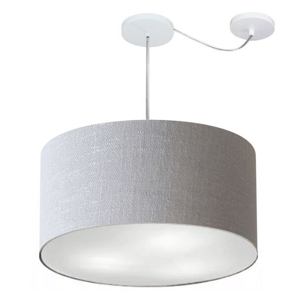 Lustre Pendente Cilíndrico Com Desvio Md-4264 Cúpula Em Tecid