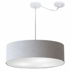 Lustre Pendente Cilíndrico Com Desvio Md-4265 Cúpula Em Tecid