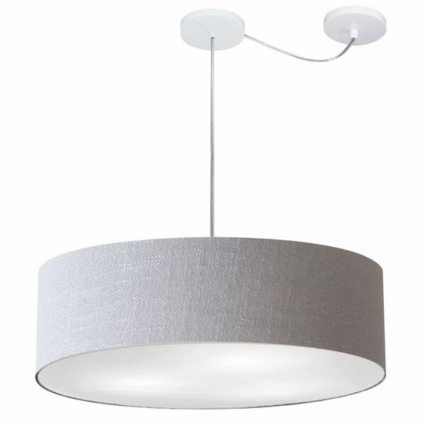 Lustre Pendente Cilíndrico Com Desvio Md-4265 Cúpula Em Tecid