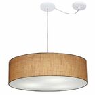 Lustre Pendente Cilíndrico Com Desvio Md-4265 Cúpula Em Tecid