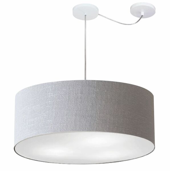 Lustre Pendente Cilíndrico Com Desvio Md-4266 Cúpula Em Tecid