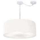 Lustre Pendente Cilíndrico Com Desvio Md-4266 Cúpula Em Tecid