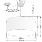 Lustre Pendente Cilíndrico Com Desvio Md-4309 Cúpula Em Tecid