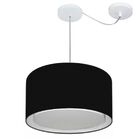 Lustre Pendente Cilíndrico Com Desvio Md-4310 Cúpula Em Tecid