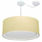 Lustre Pendente Cilíndrico Com Desvio Md-4311 Cúpula Em Tecid