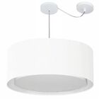 Lustre Pendente Cilíndrico Com Desvio Md-4311 Cúpula Em Tecid
