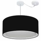 Lustre Pendente Cilíndrico Com Desvio Md-4311 Cúpula Em Tecid