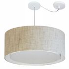 Lustre Pendente Cilíndrico Com Desvio Md-4311 Cúpula Em Tecid