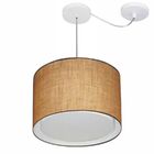 Lustre Pendente Cilíndrico Com Desvio Md-4312 Cúpula Em Tecid