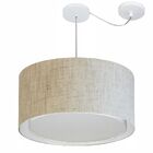 Lustre Pendente Cilíndrico Com Desvio Md-4316 Cúpula Em Tecid