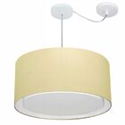 Lustre Pendente Cilíndrico Com Desvio Md-4316 Cúpula Em Tecid