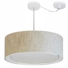 Lustre Pendente Cilíndrico Com Desvio Md-4317 Cúpula Em Tecid