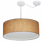 Lustre Pendente Cilíndrico Com Desvio Md-4317 Cúpula Em Tecid