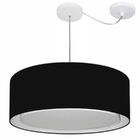 Lustre Pendente Cilíndrico Com Desvio Md-4317 Cúpula Em Tecid